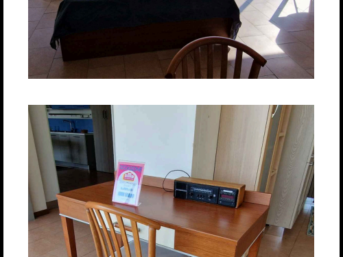 GRUPPO LETTO CILIEGIO+AVORIO ( LETTO+COMODINI+SCRIVANIA) € 500,00